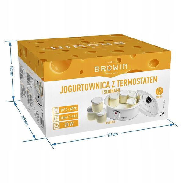 JOGURTOWNICA TERMOSTAT + SŁOIKI 20W 801015 BROWIN zdjęcie 6