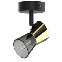 Nowoczesna lampa sufitowa Cento szklany spot czarny złoty