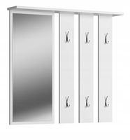 Wieszak Ścienny Lustro Do Przedpokoju 6 Wieszaków April Biały