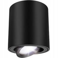 Oprawa natynkowa halogenowa TUBA LED GU10 Ruchoma CZARNA SPOT sufitowa