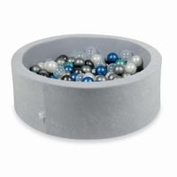 Suchy basen 90x30cm Velvet Soft Jasnoszary z piłeczkami 200szt (metaliczny turkus, metaliczny niebieski, srebrne, metaliczny grafit, przezroczyste, perłowe)