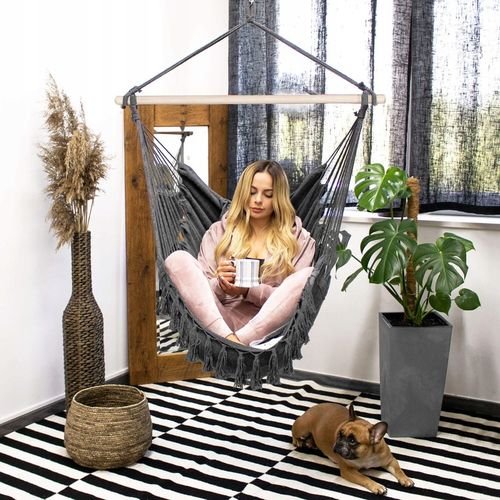 KRZESŁO BRAZYLIJSKIE HAMAKOWE WISZĄCE HUŚTAWKA HAMAK FOTEL PODUSZKI BOHO na Arena.pl