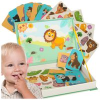 UKŁADANKA MAGNETYCZNA DLA DZIECI PUZZLE ZWIERZĘTA SAFARI KSIĄŻKA MONTESSORI