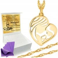 Złoty Łańcuszek z Medalikiem 585 Na Komunię Chrzest GRAWER+UPOMINEK GRATIS