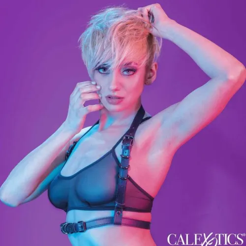 calexotics euphoria halter - szelki intymne czarne, regulowane na Arena.pl
