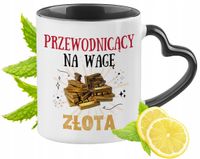 Kubek Czarny Z Uszkiem W Kształcie Serca Dla Przewodniczącego Prezent