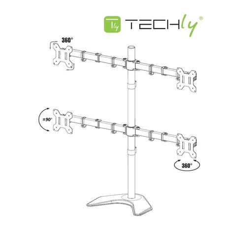 POCZWÓRNE WOLNOSTOJĄCE RAMIĘ BIURKOWE LED/LCD 13-27 CALI TECHLY na Arena.pl