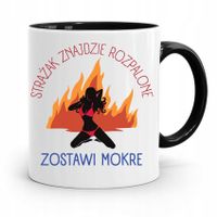 Kubek Czarny Dla Strażaka Znajdzie Rozpalone Z Nadrukiem Ze Zdjęciem