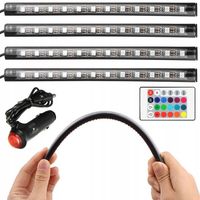 OŚWIETLENIE WNĘTRZA SAMOCHODU LISTWY LED RGB Z PODŚWIETLENIEM PILOT zdalnie