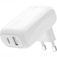 Belkin - Ładowarka sieciowa kątowa, USB-C PD 3.1 PPS 3A 30W / USB-A 12W
