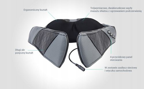 ODPRĘŻAJĄCY MASAŻER SHIATSU VENGA RAMION 3PRĘDKOŚCI PODCZERWIEŃ PODGRZEWANY na Arena.pl