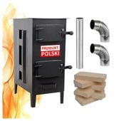 PIEC PIECYK KOZA SZAMOTOWY APOLLO ATEST/POLSKI +RURA  +2x KOLANKO ZESTAW