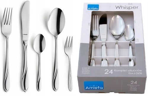 AMEFA 30 SZTUĆCE OBIADOWE 24 ZESTAW WHISPER WIDELCZYKI CIASTA TORTU 6 na Arena.pl