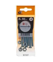 Śruba 6x50mm metryczny skok gwintu 6 szt. stal fra