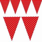 Girlanda czerwona w białe kropki, 2 m