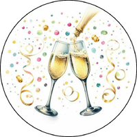 Opłatek na tort Szampan Whisky Drink Młoda Para Rocznica Urodziny 18 30 40