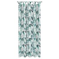 Zasłona GARDEN 2 155X260 biała z zielonym motywem roślinnym szelki