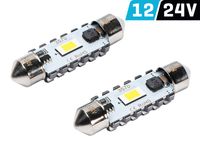 Żarówka VISION Festoon SV8.5 39 mm 12/24V 2x 3570 SMD LED,CANBUS,biała