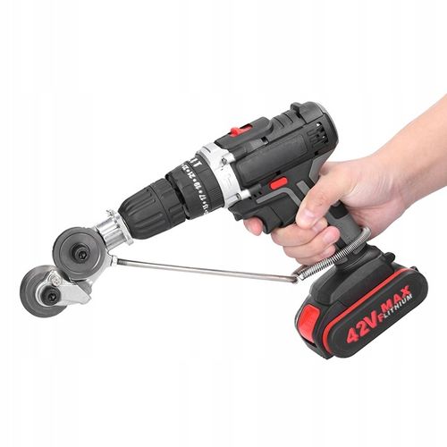 PRZYSTAWKA NA WIERTARKĘ KOŃCÓWKA DO CIĘCIA BLACHY METALU ADAPTER NAKŁADKA na Arena.pl