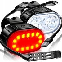 LAMPKA ROWEROWA LED ŚWIATŁO PRZÓD TYŁ NA ROWER KIEROWNICĘ MOCNA USB JASNA
