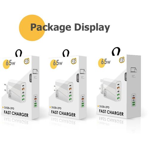 65W SZYBKA ŁADOWARKA SIECIOWA - 2x USB-C PowerDelivery 3x USB-A QC 3.0 na Arena.pl