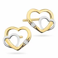 ZŁOTE KOLCZYKI SERDUSZKA pr.333 SERCA z Cyrkoniami