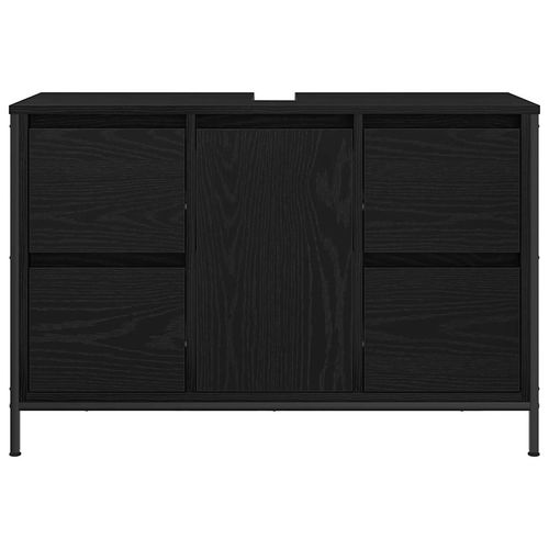 Szafka pod umywalkę z szufladami, czarny dąb, 90x34,5x60 cm na Arena.pl