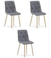 Stylowe krzesło LIBRA ciemnoszare tkanina do salonu kuchni jadalni x3