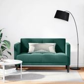Sofa dwuosobowa Ciemnozielona 111 cm Aksamit