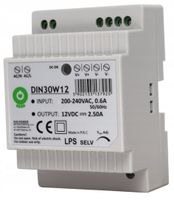 Zasilacz DIN 12V/2.5A, plastic