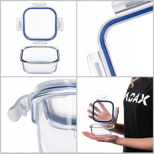 KADAX Szklany Pojemnik Na Żywność 320ml Z Pokrywką Śniadaniówka na Arena.pl