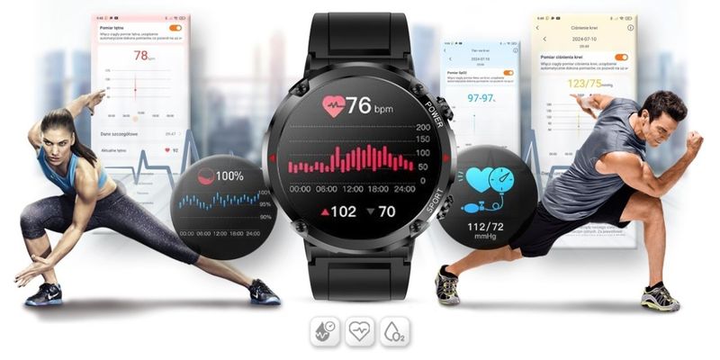 Smartwatch Gravity GT21-1+ Czarny Pasek Silikonowy zdjęcie 13