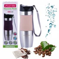 KUBEK TERMICZNY TERMOS STALOWY 100% SZCZELNY pojemny bidon KAMILLE 480 ml