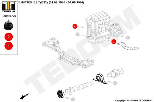 BMW 7 E32 PODUSZKA SILNIKA 730-735 86-94 na Arena.pl