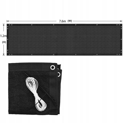 SIATKA CIENIUJĄCA 90% MASKUJĄCA MATA OSŁONOWA NA OGRODZENIE PŁOT 1,2x7,6m na Arena.pl