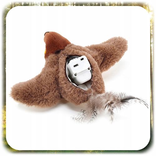 INTERAKTYWNA ZABAWKA DLA KOTA PLUSZOWY PTAK RUCHOMY PTASZEK + na Arena.pl