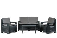 Zestaw Ogrodowy Paradiso Sofa stolik 2 fotele Antracyt