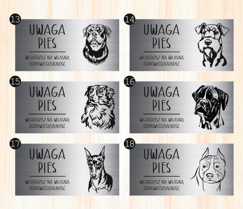 Tabliczka laminat 20x10 cm UWAGA PIES Jamnik Z GRAWEREM na Arena.pl
