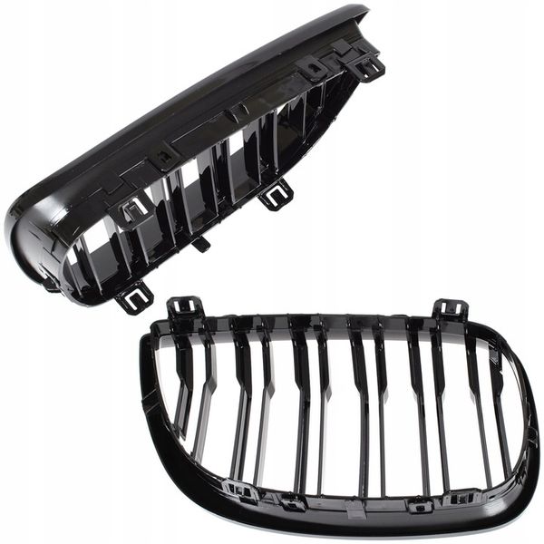Atrapa Nerki Grill Czarny Połysk do BMW 1 E81 E82 E87 E88 Przed zdjęcie 2