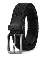 Elastyczny elegancki mocny pasek pleciony parciany do spodni czarny