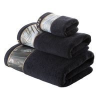 Ręcznik bawełniany z ozdobną bordiurą Eva Minge2 30X50 czarny