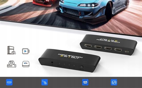 ROZDZIELACZ PRZEŁĄCZNIK SWITCH 3x HDMI 4K FULL HD na Arena.pl