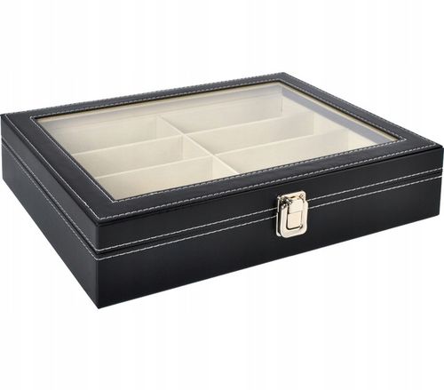 Pudełko na Okulary Etui Organizer na 8 Okularów Elegancka Szkatułka Prezent na Arena.pl