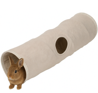 NATURAL Tunel lniany EKO len naturalny zabawka kota królika psa 90 x 25cm