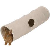 NATURAL Tunel lniany EKO len naturalny zabawka kota królika psa 90 x 25cm