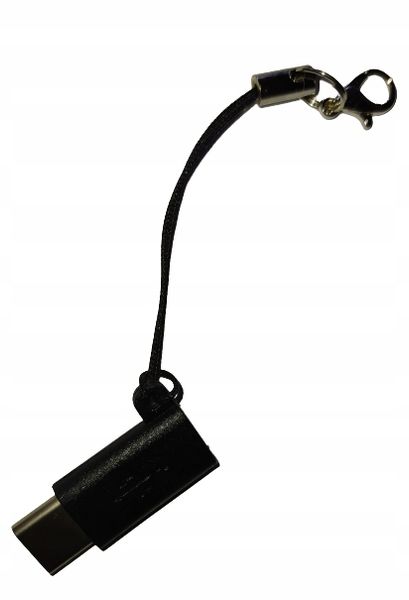 Przejściówka micro usb typ b na usb typ c czarna gadżet do do smartfon 'a zdjęcie 1