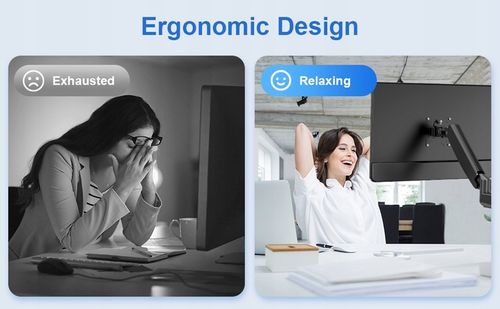 Podstawa obrotowa ze sprężyną gazową dla dwóch monitorów LCD 13-32 cale 9kg na Arena.pl