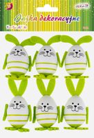 jajka plastikowe wielkanocne króliczki z zawieszką 8cm op. 6szt. WPJ-9769