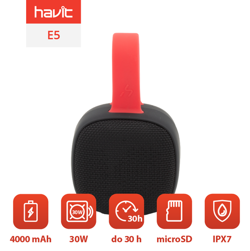 Głośnik Bezprzewodowy Bluetooth Havit E5 (Czerwony) na Arena.pl