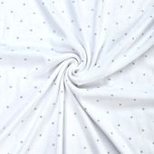 Drobne Gwiazdki Na Bieli - Interlock - 100% bawełna 145g/m2